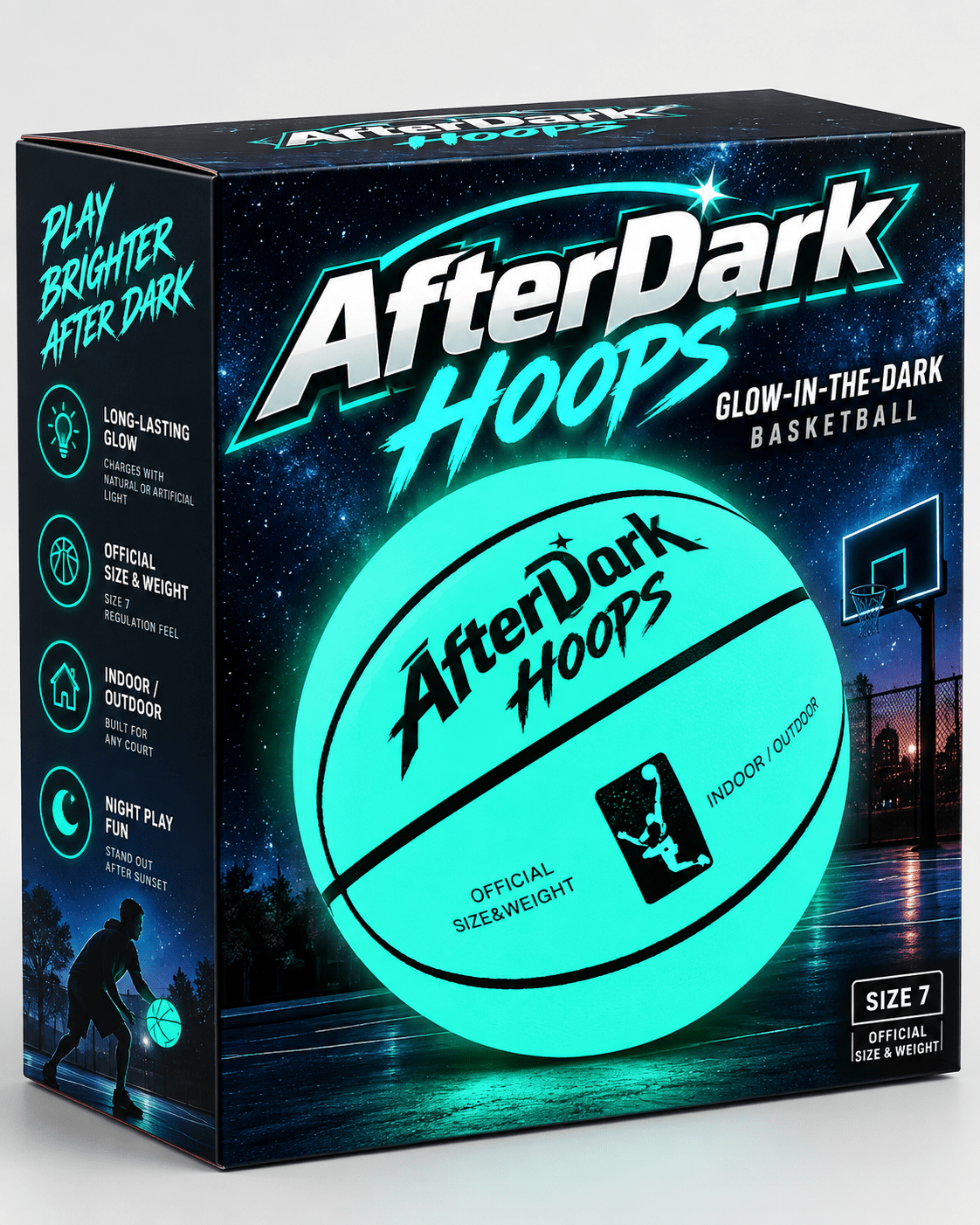 AfterDark Hoops Glow In The Dark Basketball - My Store