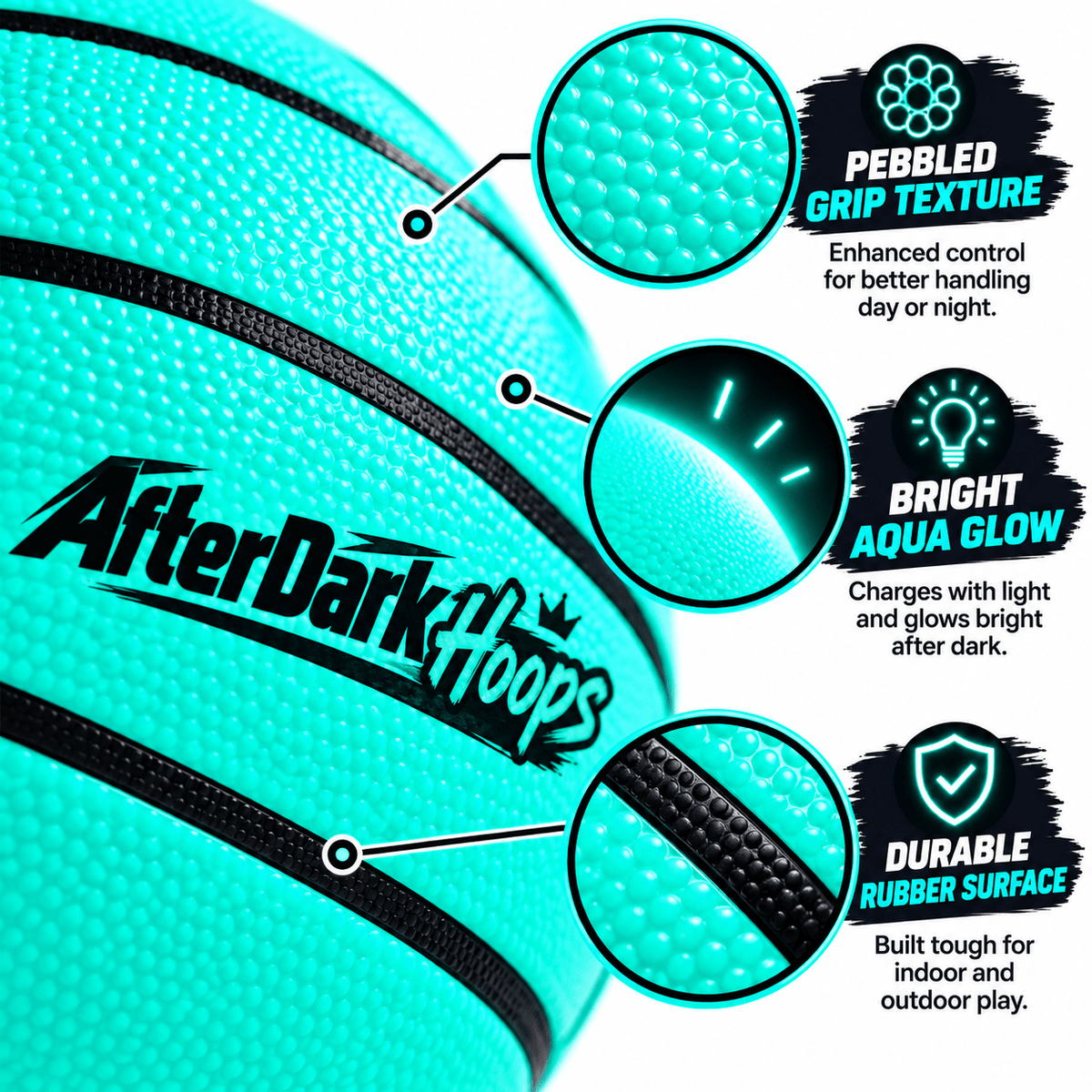 AfterDark Hoops Glow In The Dark Basketball - My Store