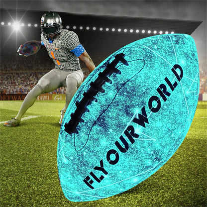 Glow-in-the-Dark American Football - Size 9 & 6 Luminescent Rugby, PU Material, Official Competition & Training Balls For Night - My Store