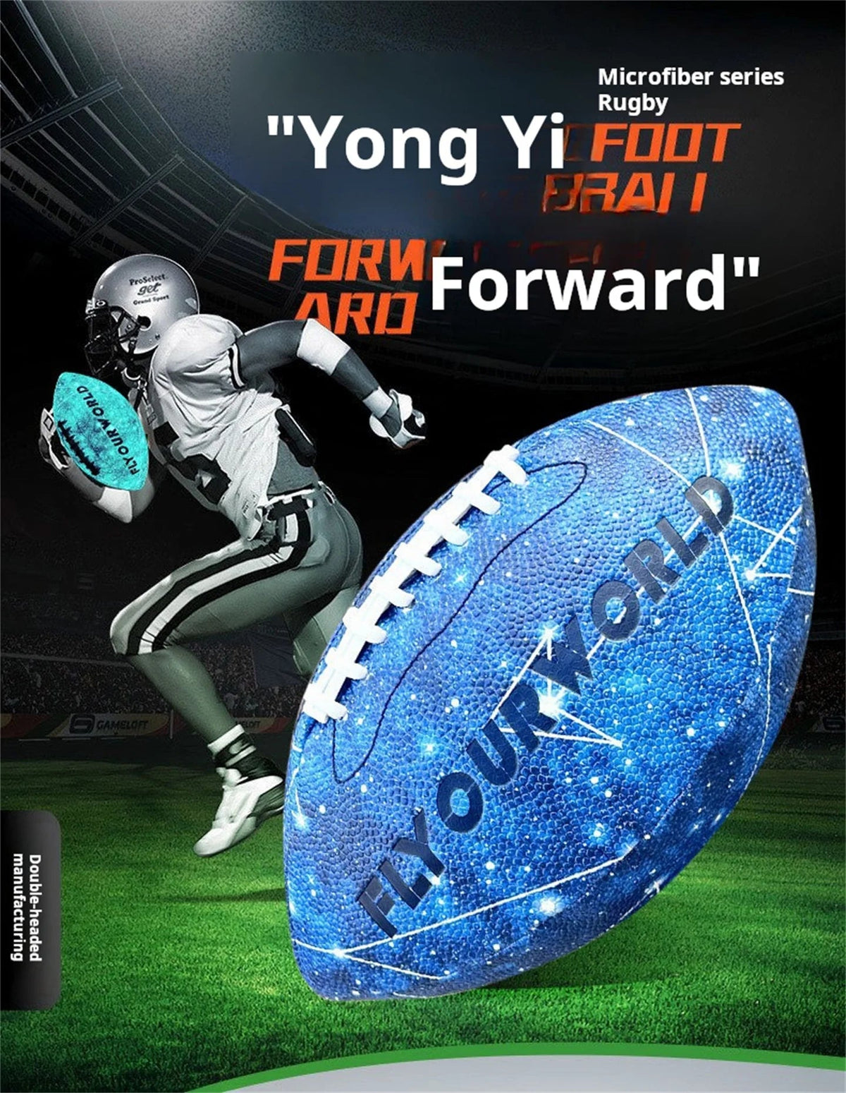 Glow-in-the-Dark American Football - Size 9 & 6 Luminescent Rugby, PU Material, Official Competition & Training Balls For Night - My Store