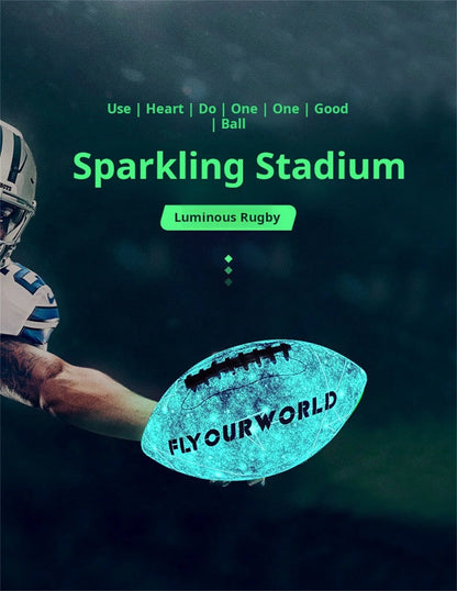 Glow-in-the-Dark American Football - Size 9 & 6 Luminescent Rugby, PU Material, Official Competition & Training Balls For Night - My Store