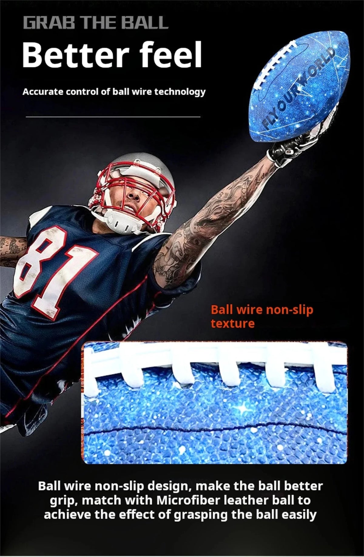 Glow-in-the-Dark American Football - Size 9 & 6 Luminescent Rugby, PU Material, Official Competition & Training Balls For Night - My Store