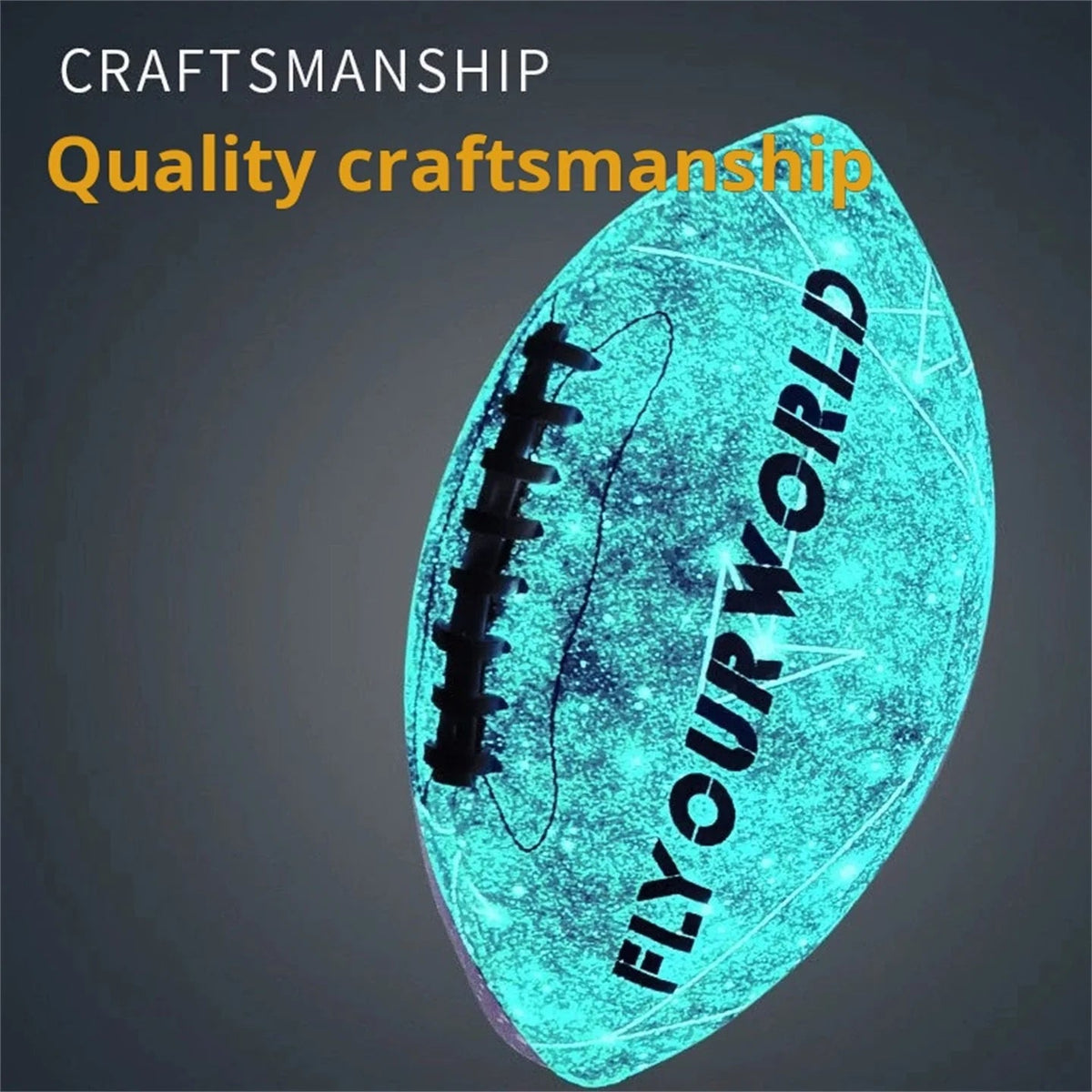 Glow-in-the-Dark American Football - Size 9 & 6 Luminescent Rugby, PU Material, Official Competition & Training Balls For Night - My Store