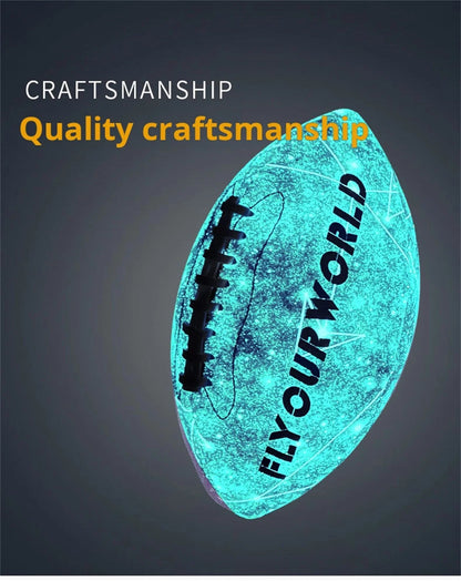 Glow-in-the-Dark American Football - Size 9 & 6 Luminescent Rugby, PU Material, Official Competition & Training Balls For Night - My Store